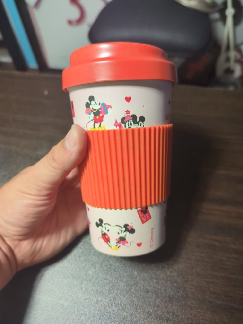 Disney Mickey and Minnie Valentine 16oz Bamboo Tumbler w/Silicone sleeve
